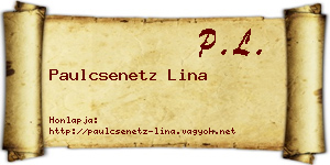 Paulcsenetz Lina névjegykártya